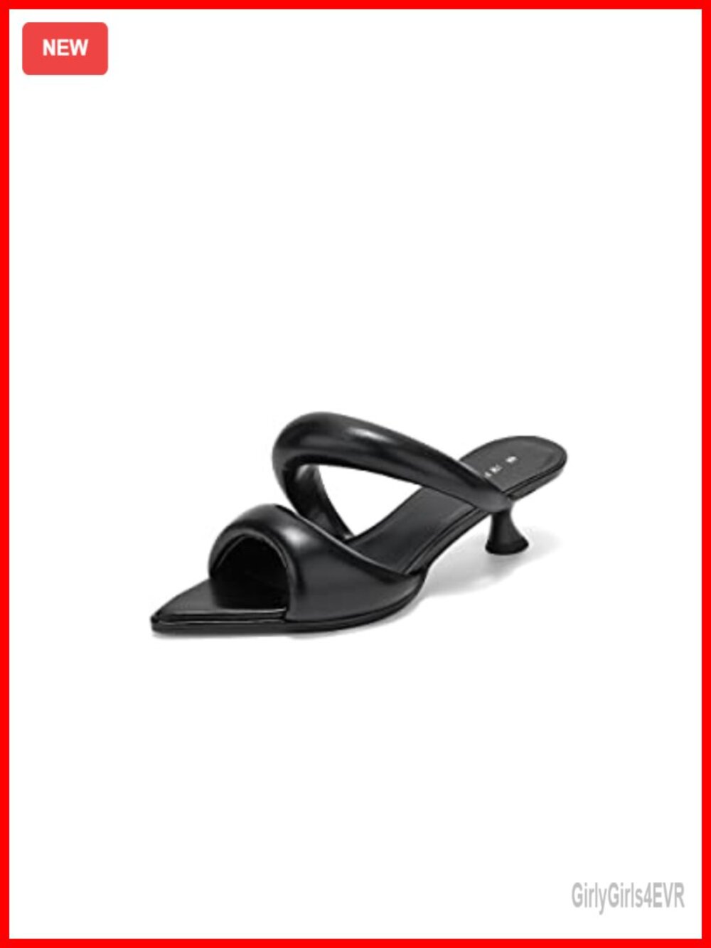 Vegan Leather Kitten Heel Mule Sandals Slingback Pointed Toe